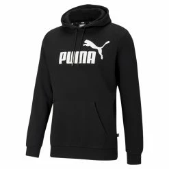 PUMA ESS Hoody FL Big Logo Herren Sweatshirt Kapuzenpullover 586686 01 Schwarz