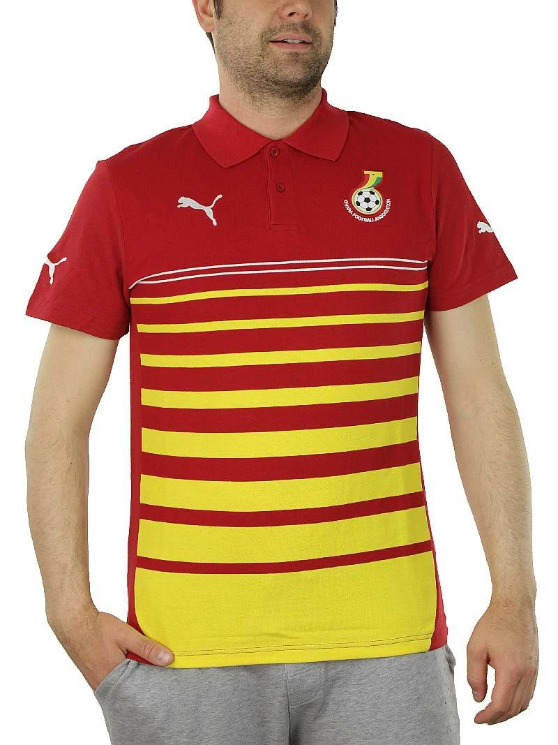 Puma Ghana Hoped Polo Herren Rot Gelb Fußball 744667 05 1 Puma Ghana Hoped Polo Herren Rot Gelb Fußball 744667 05