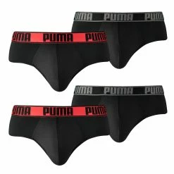 4 Er Pack Puma Herren Active Brief Unterwäsche Sport Slip