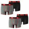 4 Er Pack Puma Herren Active Grizzly Melange Boxer Shorts Unterwäsche Sport