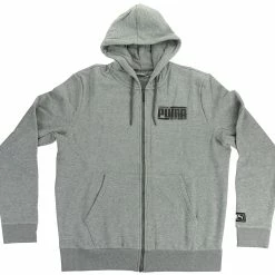 PUMA Athletics FZ Hoody FL Herren Sweatshirt Kapuzenpullover Full Zip Grau 852318