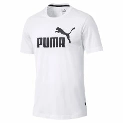 PUMA Herren ESS Essential Logo Tee T-Shirt Übergröße Weiss Bis 6XL
