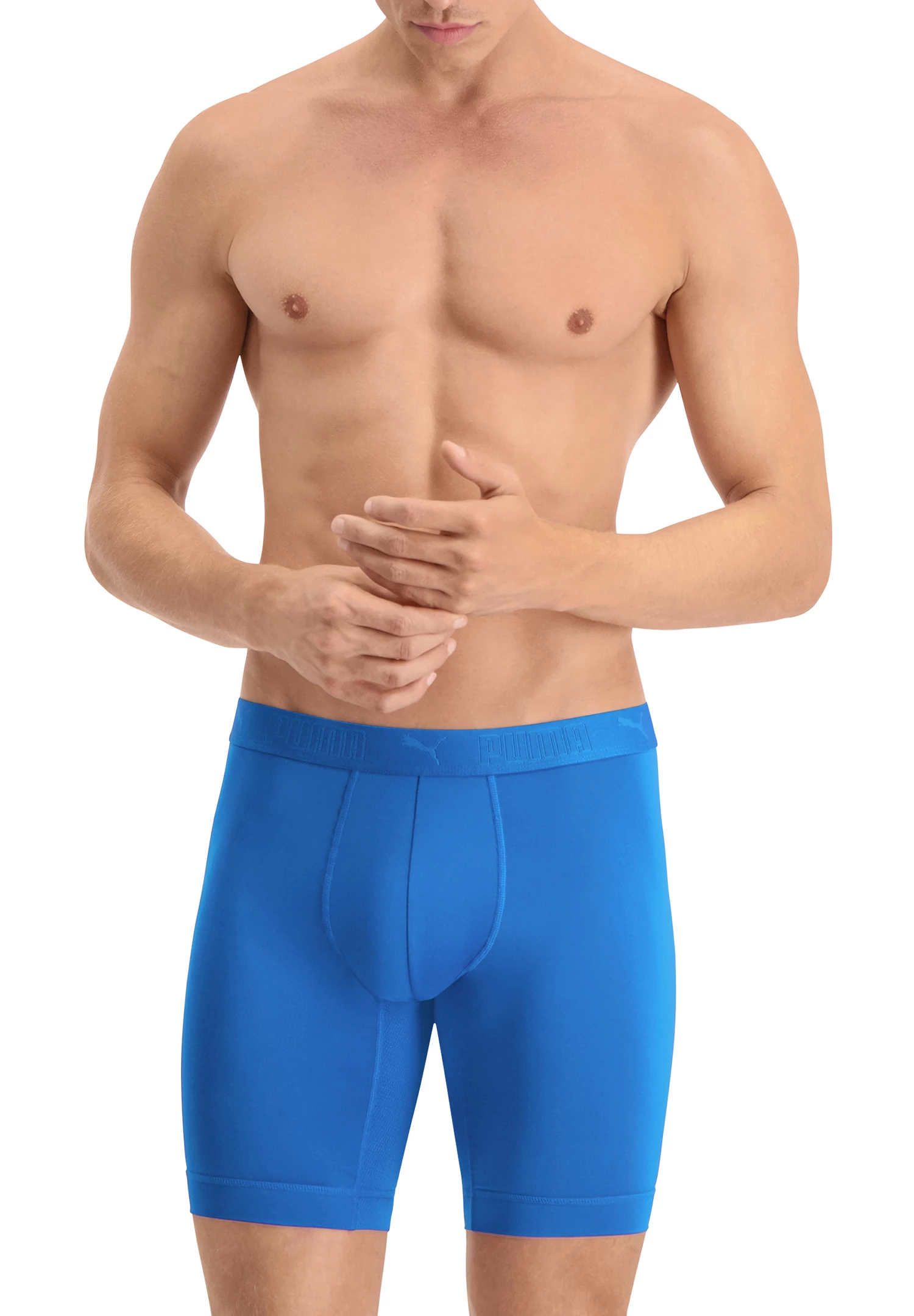 PUMA Lange Boxershorts Herren 2er Pack Sport Mikrofaser + Elastisch / Funktionsunterhosen Männer (S - XL) 3 PUMA Lange Boxershorts Herren 2er Pack Sport Mikrofaser + Elastisch / Funktionsunterhosen Männer (S - XL) – Bild 3