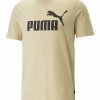 PUMA Herren ESS Essential Logo Tee T-Shirt 586667 85 Übergröße Beige Bis 4XL