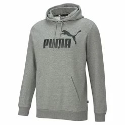 PUMA ESS Hoody FL Big Logo Herren Sweatshirt Kapuzenpullover 586686 03 Grau