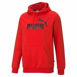 PUMA ESS Hoody FL Big Logo Herren Sweatshirt Kapuzenpullover 586686 11 Rot