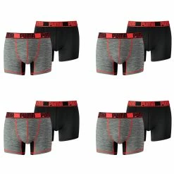 8 Er Pack Puma Herren Active Grizzly Melange Boxer Shorts Unterwäsche Sport